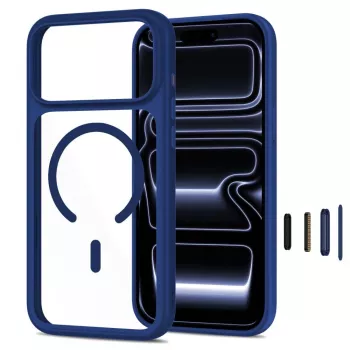 TECH-PROTECT MAGONE MAGSAFE CC + GLASS 2-PACK IPHONE 17 PRO MAX / 18 PRO MAX tamsiai mėlyna/permatoma