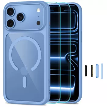 TECH-PROTECT MAGONE MagSafe CC + Glass 2-pack iPhone 17 Pro / 18 Pro šviesiai mėlynas / permatomas