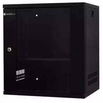 EMITER EM/SH02B5412-08 Light Series 19 colio 12U sieninis tinklo spintos korpusas, grūdinto stiklo durelės, 550×450×590 mm