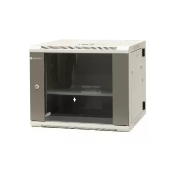 EMITER EM/AH6509 19 colių 9U sieninis spintelės korpusas su grūdinto stiklo durelėmis, 600x550x500 mm, juodas