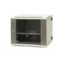EMITER EM/AH6509 19 colių 9U sieninis spintelės korpusas su grūdinto stiklo durelėmis, 600x550x500 mm, juodas