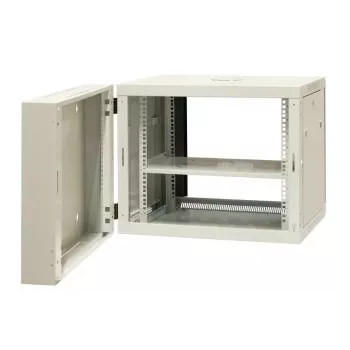 EMITER EM/AH6509 19 colių 9U sieninis spintelės korpusas su grūdinto stiklo durelėmis, 600x550x500 mm, juodas
