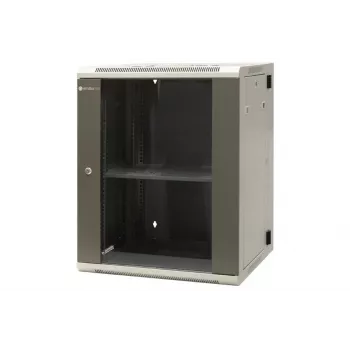 EMITER EM/AH6515 15U sieninis tinklo spintelė 600x550x770 mm, grūdinto stiklo durelės, juoda