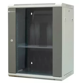 EMITERNET EM/AP6415 15U sieninis tinklo spintelė su grūdinto stiklo durimis, 600x450x770 mm, juoda