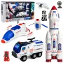 LEAN TOYS Didelis kosmoso rinkinys su stotimi, raketa, erdvėlaiviu, mėnuleigiu ir astronautais