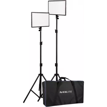 Nanlite LUMIPAD 25 2KIT bi-color LED šviestuvų rinkinys su stovais ir krepšiu