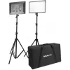 Nanlite LUMIPAD 25 2KIT bi-color LED šviestuvų rinkinys su stovais ir krepšiu