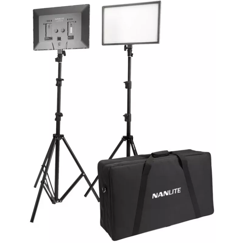 Nanlite LUMIPAD 25 2KIT bi-color LED šviestuvų rinkinys su stovais ir krepšiu