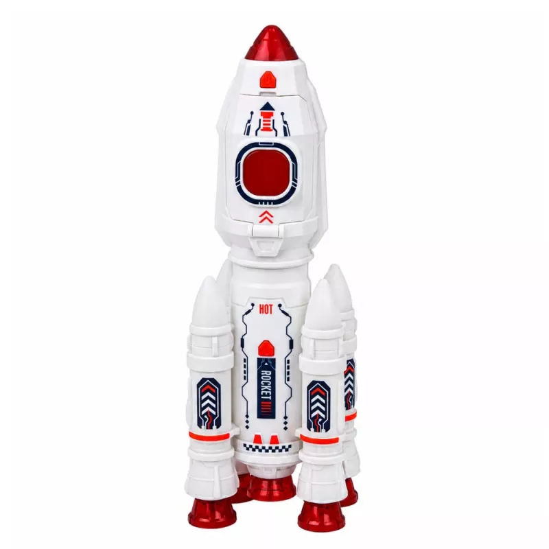 LEAN TOYS Kosmoso rinkinys su raketomis, erdvėlaiviu, astronautais, moduliu, šviesomis ir garsais