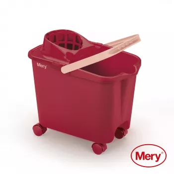 MERY Bucket 14L su pritvirtinamais ratukais, raudonas