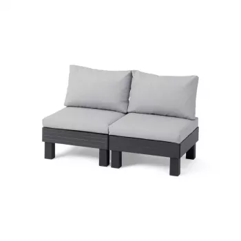 Keter Elements 2 vietų sodo sofa, pilka/šviesiai pilka