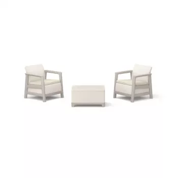 KETER Scandi Linea balkono baldų rinkinys pebble gray/light beige
