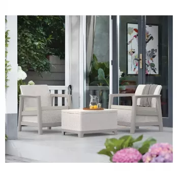 KETER Scandi Linea balkono baldų rinkinys pebble gray/light beige