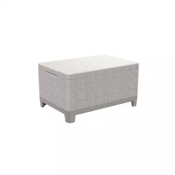 KETER Scandi Storage Table sodo staliukas / daiktadėžė, 30 l, pebble grey / light beige