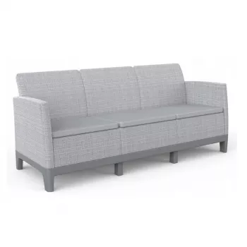 KETER Scandi Form 3 vietų sodo sofa, šviesiai pilka/tamsiai plieno pilka