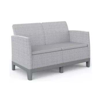 KETER Sodo sofa dvivietė Scandi Form 2 vietų sofa šviesiai pilka/tamsiai plieno pilka