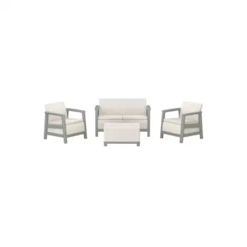 KETER Scandi Linea 2 vietų sodo baldų komplektas – pebble grey/sage green stone tone