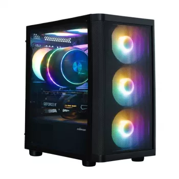 Zalman M4 SE juodas mATX Mini Tower kompiuterio korpusas su 6x 120mm FRGB ventiliatoriais