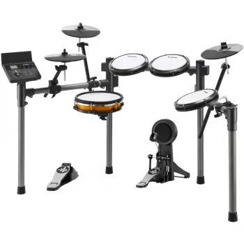 DONNER EC7247 elektroninis būgnų rinkinys su tinklelio plėvelėmis, 225+ garsai, USB MIDI, aliumininis rėmas
