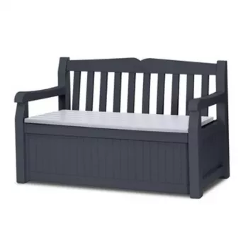 Keter Eden Garden Bench 265L pilkos spalvos suoliukas su daiktų dėže