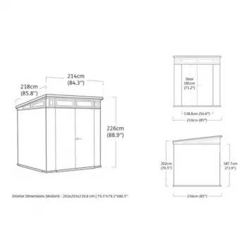 KETER sodo namelis Deco Pent 7x7, uosio medienos atspalvio