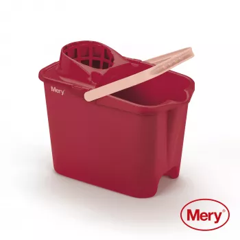 MERY Bucket 14L su mygtuku, raudonas