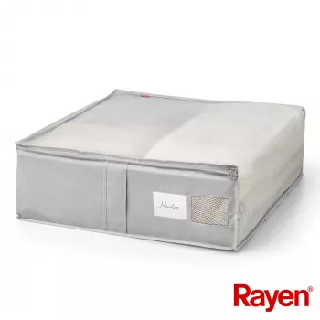 RAYEN Premium pilkos spalvos antklodžių dėžė 65x55x20cm