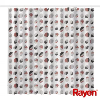 RAYEN Dušo užuolaida 180x200cm balta/ribbed, PEVA