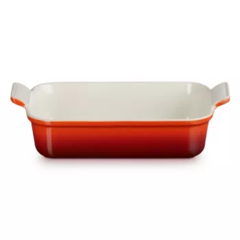 LE CREUSET stačiakampė kepimo forma Heritage, keramika, 26x19cm / 2.4L, raudona