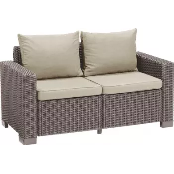 KETER California sodo sofa 2 vietų, smėlio spalvos