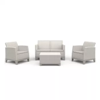 Keter lauko baldų komplektas Scandi Forma 2 vietų rinkinys pebble grey/light beige