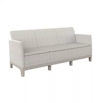 KETER Scandi Form 3 vietų sodo sofa, pebble pilka/šviesiai smėlio spalvos