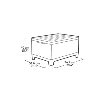 Keter Scandi Storage Table – sodo staliukas / daiktadėžė, pilkas