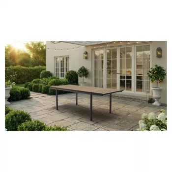 KETER Dekoratyvus sodo stalas Porto Nova Extendable 160-240 cm, uosio medienos atspalvio/ juodas