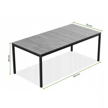 Keter Deco Porto Nova 200 sodo stalas - uosio medienos atspalvio/ juodas