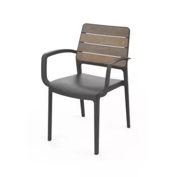 KETER sodo kėdė Deco Porto Armchair riešuto/ pilkos spalvos