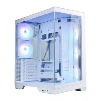 Zalman D50 White ATX Mid Tower kompiuterio korpusas su 3x ARGB ventiliatoriais ir grūdinto stiklo šonine plokšte