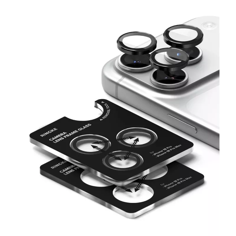 RINGKE Camera Frame Protector 2-pack iPhone 18 Pro / Pro Max apsauga fotoaparatui, juoda