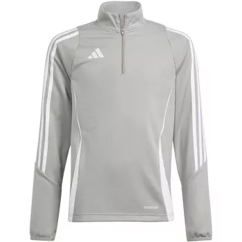 adidas Tiro 24 vaikų sportiniai marškinėliai su užtrauktuku, pilki, IR9363, 116 cm