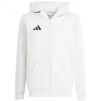 adidas Entrada 26 Full Zip Hoodie vaikiškas megztinis su užtrauktuku baltas KH1783 164cm