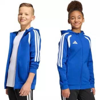 adidas Tiro 26 League Sweat Full Zip Hoodie vaikiškas megztinis su užtrauktuku mėlynas KF9102 140cm