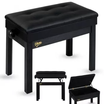 V-TONE PB2 BK pianino kėdė – juoda, ekologinės odos sėdynė