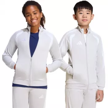 adidas Tiro 26 League Training vaikiška sportinė striukė šviesiai pilka JY7198 140cm