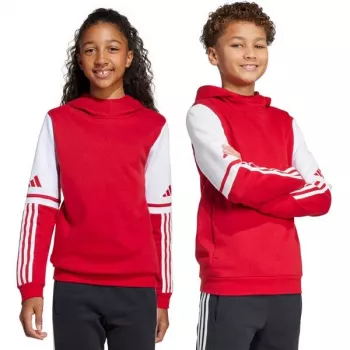 adidas Squadra 25 Sweat Hoody vaikiškas sportinis megztinis su gobtuvu, raudonas, JD4805, 128 cm