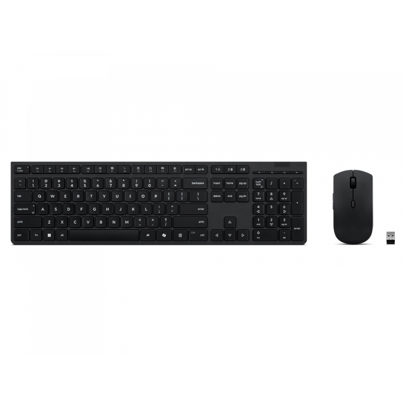Lenovo Professional belaidė įkraunama klaviatūra ir pelė AI (Nordic, Iron Grey)