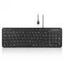 Perixx PERIBOARD-213 DE B laidinė USB klaviatūra, vokiška (QWERTZ) išdėstymas, žirklinis mechanizmas, juoda