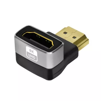LogiLink AH0005A 8K HDMI adapteris 90° vyriškas į moterišką 48 Gbps juodas