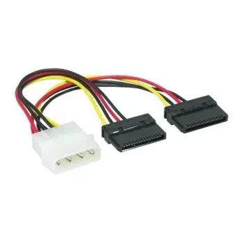EXSYS SATA maitinimo Y-kabelis 4-Pin Molex į 2x 15-Pin SATA, 15cm EX-K3611