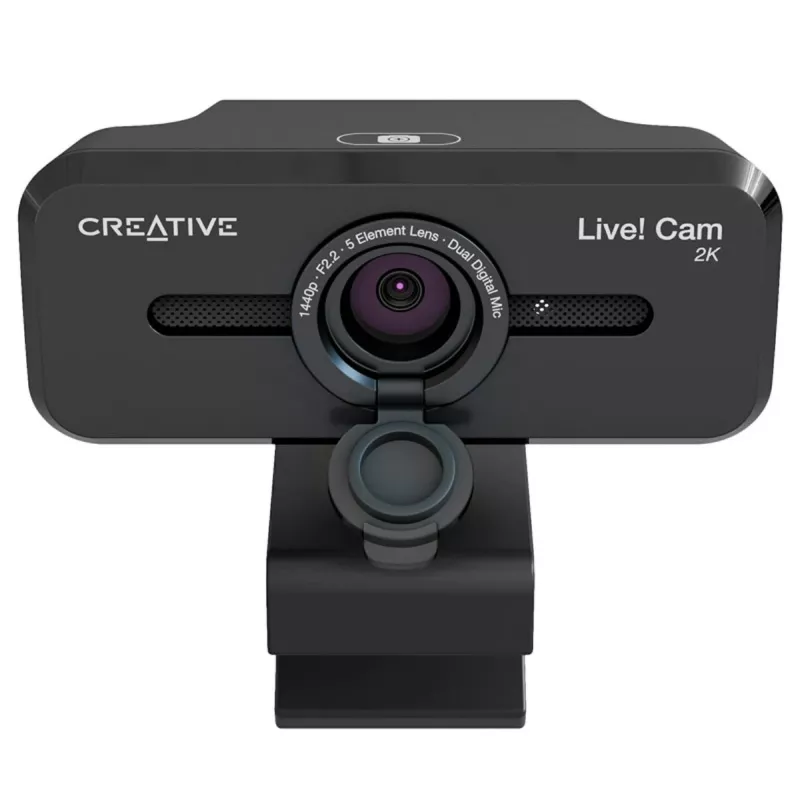 Creative Live! Cam Sync V3 2K QHD internetinė kamera su dviem mikrofonais ir privatumo sklende, juoda