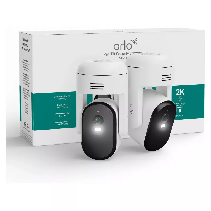 Arlo Essential 3 2K PTZ apsaugos kamera (2 vnt., balta)